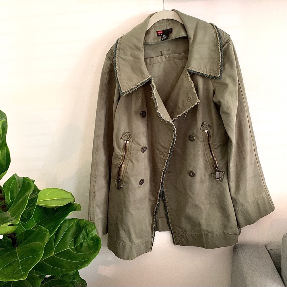 Army Green Women’s Diesel Fringe Jacket Medium